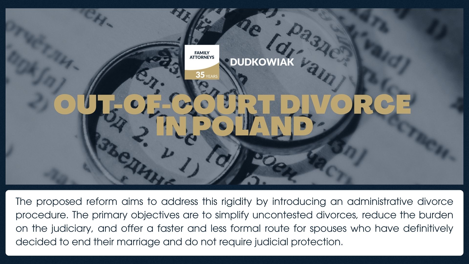 The proposed reform aims to address this rigidity by introducing an administrative divorce procedure. The primary objectives are to simplify uncontested divorces, reduce the burden on the judiciary, and offer a faster and less formal route for spouses who have definitively decided to end their marriage and do not require judicial protection. 