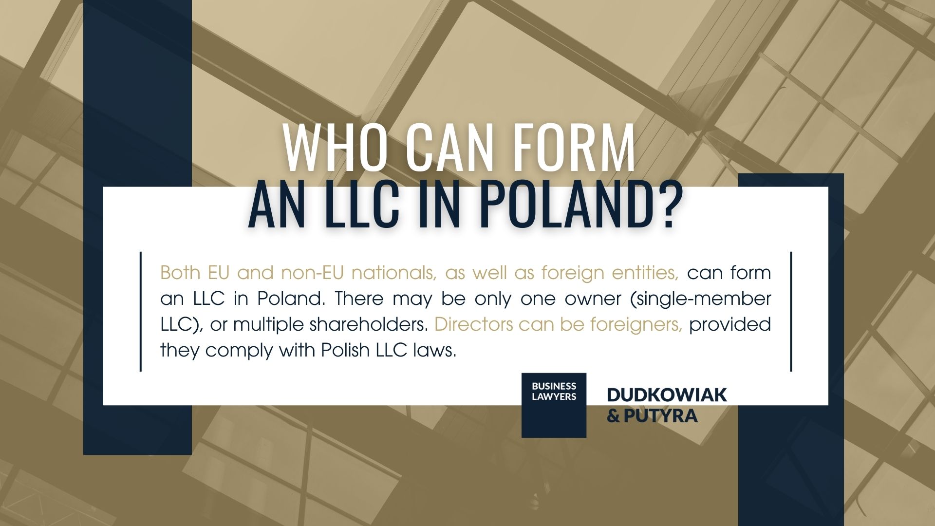 Who can form an LLC in Poland?