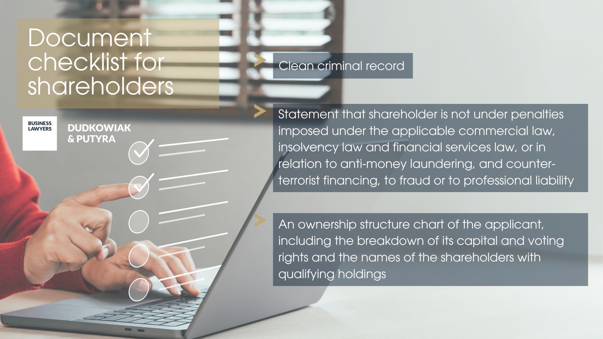 Document checklist for shareholders