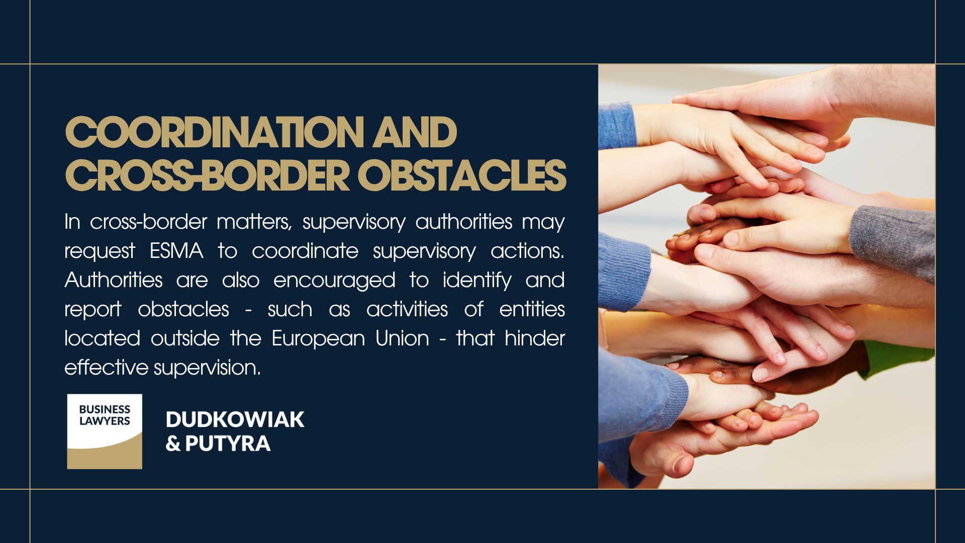 Coordination and cross-border obstacles