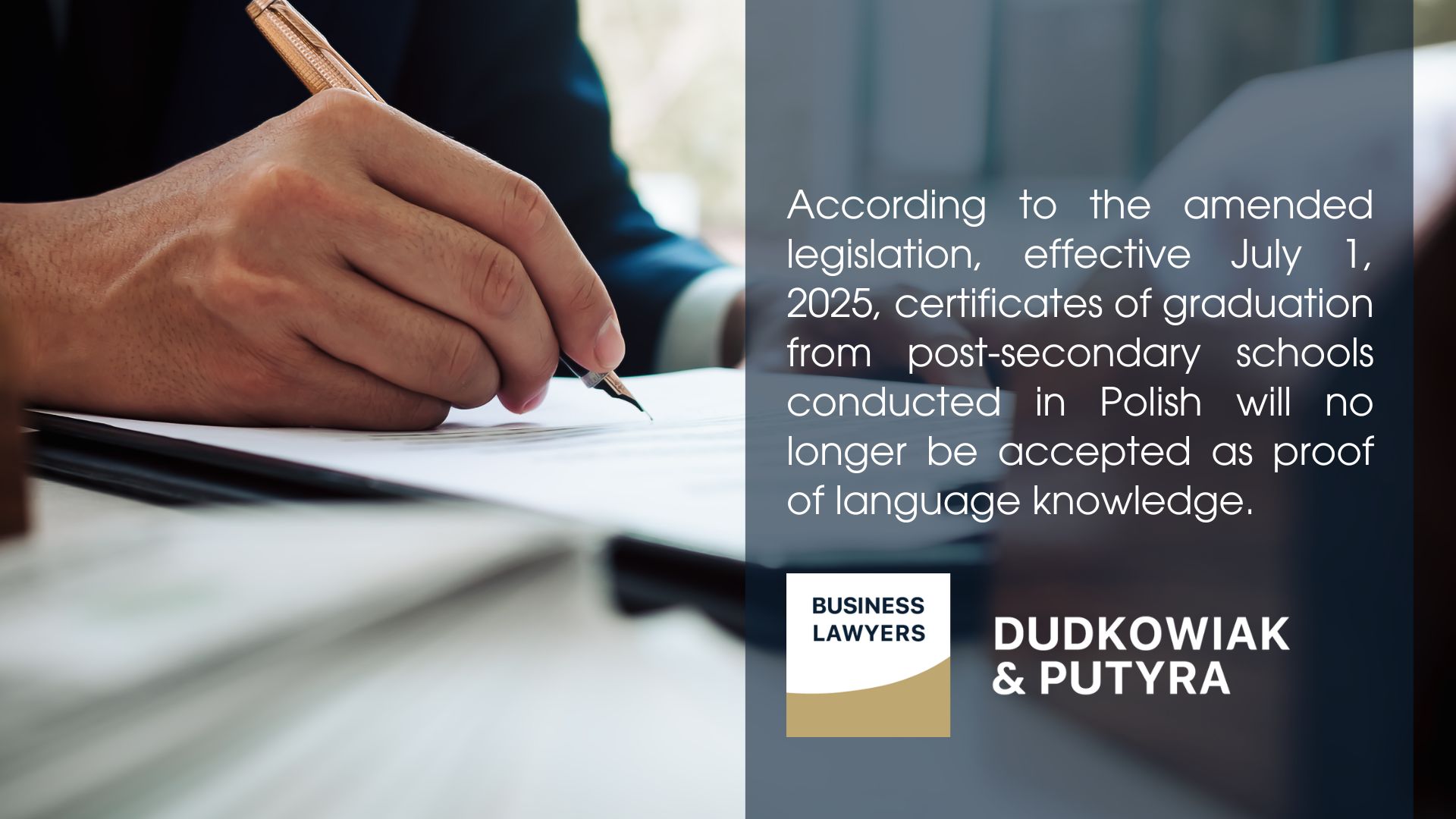 According to the amended legislation, effective July 1, 2025, certificates of graduation from post-secondary schools conducted in Polish will no longer be accepted as proof of language knowledge.