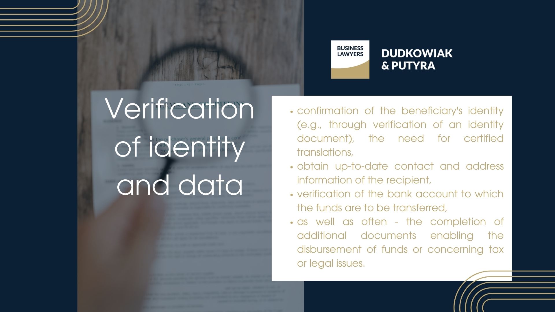 Verification of identity and data when transferring money to Poland - practical issues 