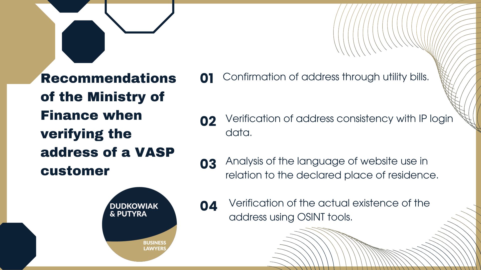 Recommendations of the Ministry of Finance when verifying the address of a VASP customer
