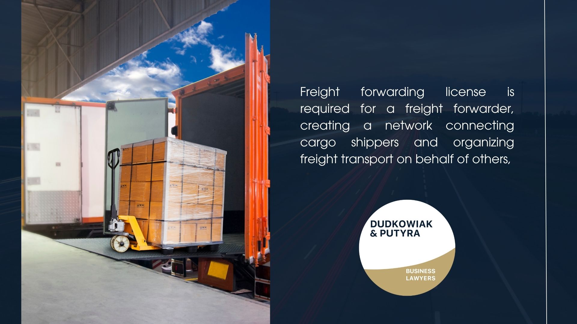 This type of license is required for a freight forwarder , creating a network connecting cargo shippers and organizing freight transport on behalf of others