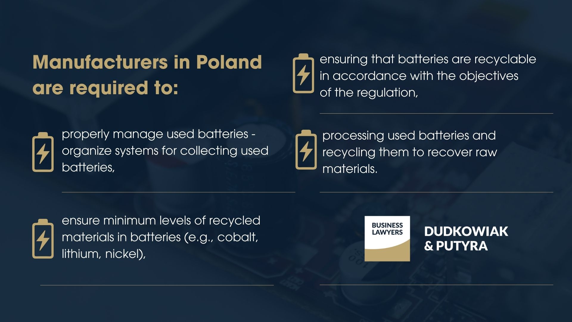 Battery Recycling, Collection and Reuse Obligations in Poland 
