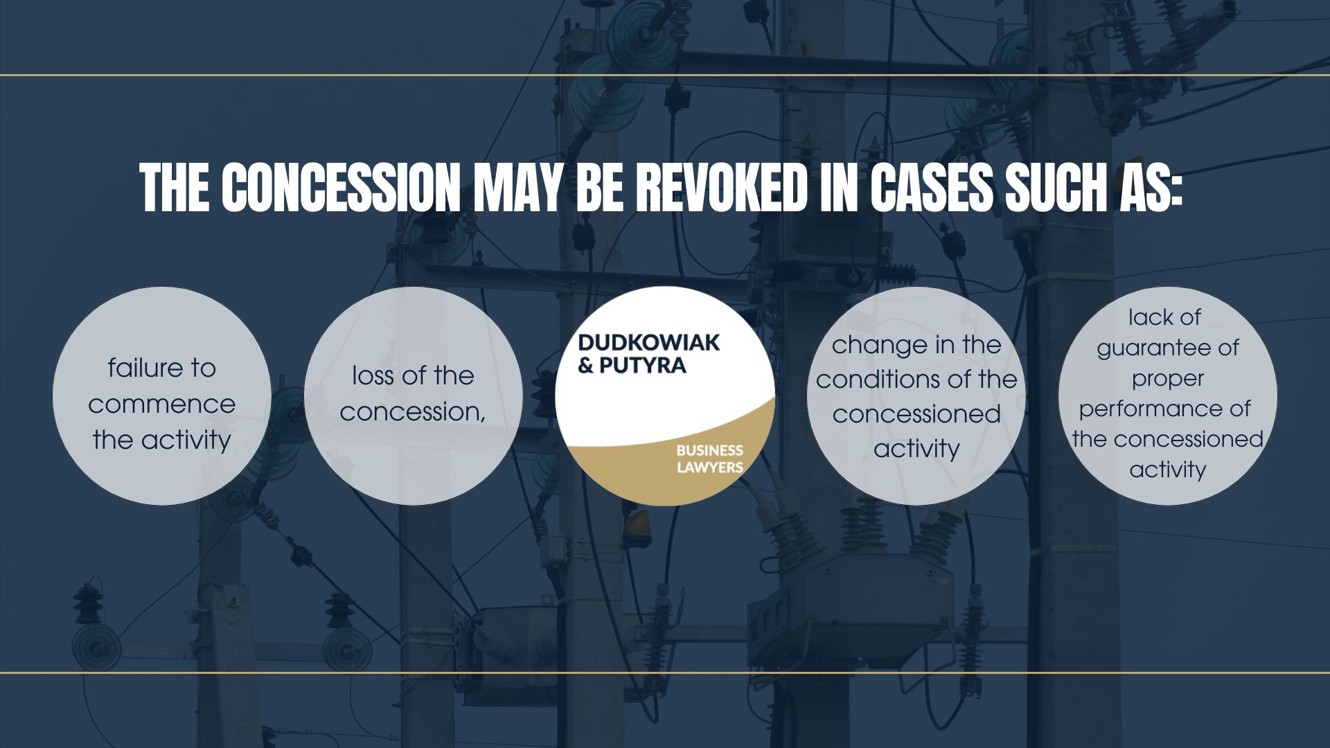 In addition, a electricity trading concession may be revoked in cases such as: failure to commence the activity, loss of the concession, change in the conditions of the concessioned activity, or lack of guarantee of proper performance of the concessioned activity. 