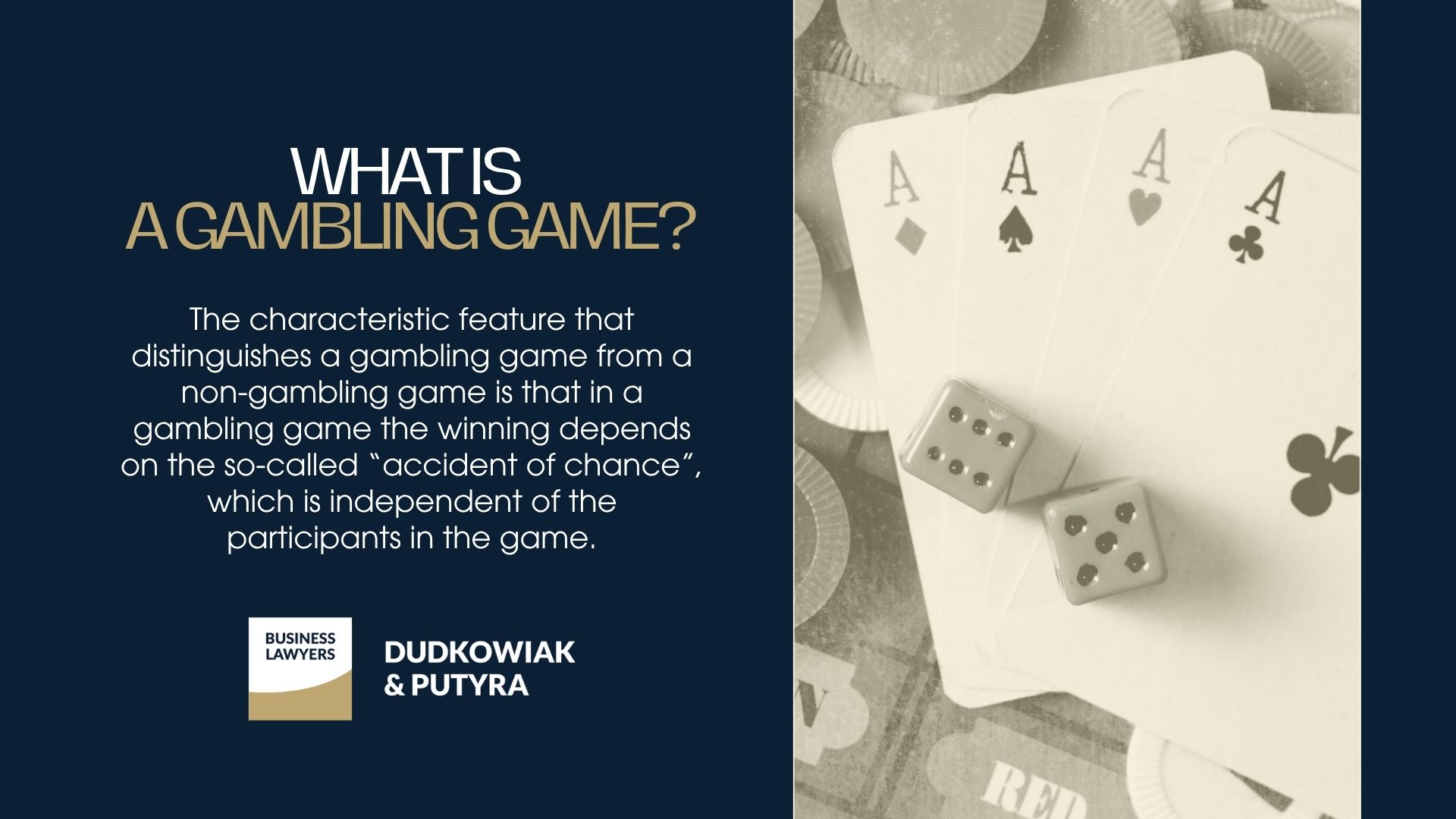 Key feature of gambling games under Polish law – winning depends on chance, not player skill; crucial in identifying illegal gambling in Poland.